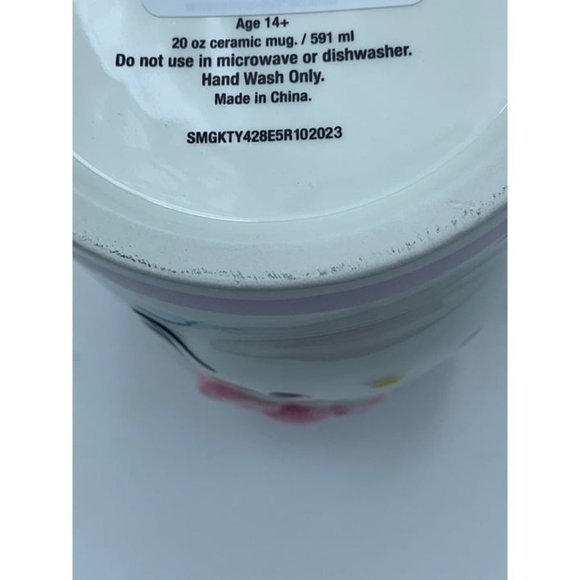 Sanrio Hello Kitty 3D Sculpted Striped Ceramic Mug with bow handle Set of 2 Mugs - Picture 9 of 10